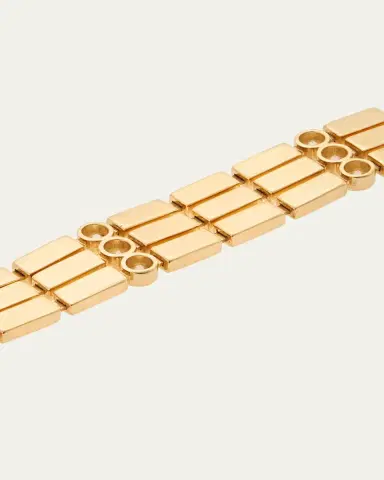 Ileana Makri 18K Yellow Gold Stepping Stone Multi Bracelet with White Diamonds | Thumbnail 4