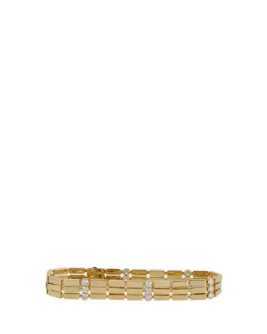 Ileana Makri 18K Yellow Gold Stepping Stone Multi Bracelet with White Diamonds | Thumbnail 1