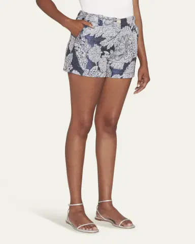 Giorgio Armani Paisley High-Rise Shorts | Thumbnail 4 Giorgio Armani Paisley High-Rise Shorts | Thumbnail 4