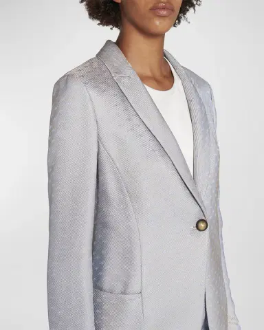 Giorgio Armani Abstract Jacquard Single-Breasted Blazer | Thumbnail 4 Giorgio Armani Abstract Jacquard Single-Breasted Blazer | Thumbnail 4