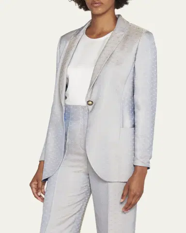 Giorgio Armani Abstract Jacquard Single-Breasted Blazer | Thumbnail 8 Giorgio Armani Abstract Jacquard Single-Breasted Blazer | Thumbnail 8
