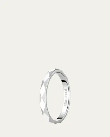 Boucheron Facette Medium Platinum Wedding Band Ring, Size 53 | Thumbnail 3