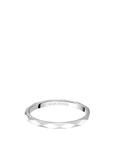 Boucheron Facette Medium Platinum Wedding Band Ring, Size 53 | Thumbnail 1