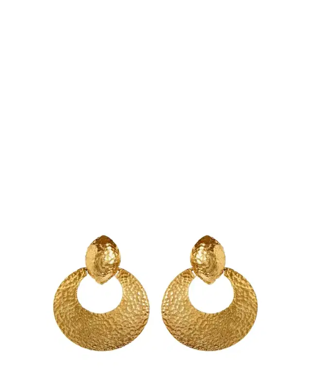 Ben-Amun Textured Hoop Clip-On Earrings