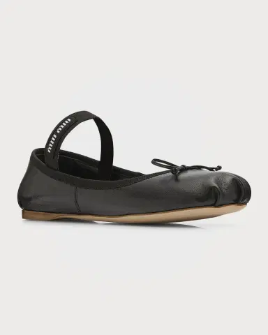 Miu Miu Leather Ballerina Flats | Thumbnail 2