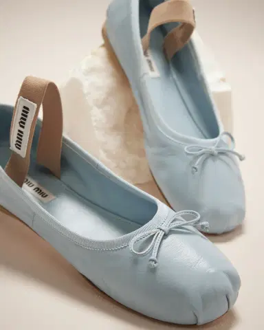 Miu Miu Leather Ballerina Flats | Thumbnail 4