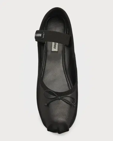 Miu Miu Leather Ballerina Flats | Thumbnail 5