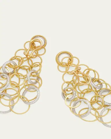 Buccellati Hawaii 18K Gold and Diamond Short Pendant Earrings, 7cm | Thumbnail 3