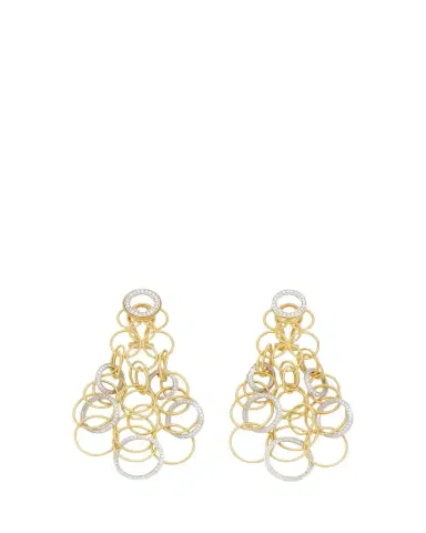 Buccellati Hawaii 18K Gold and Diamond Short Pendant Earrings, 7cm | Thumbnail 1