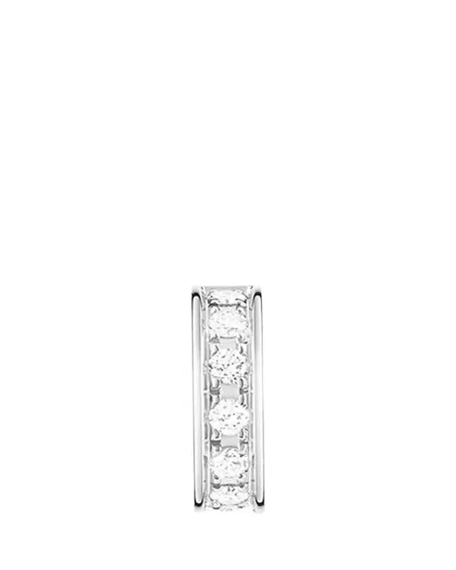 Quatre Radiant Clip Earring in White Gold and Diamonds, Single