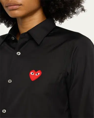 CDG Play Logo-Patch Woven Cotton Button-Front Shirt | Thumbnail 5 CDG Play Logo-Patch Woven Cotton Button-Front Shirt | Thumbnail 5