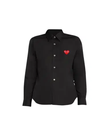 CDG Play Logo-Patch Woven Cotton Button-Front Shirt | Thumbnail 1 CDG Play Logo-Patch Woven Cotton Button-Front Shirt | Thumbnail 1