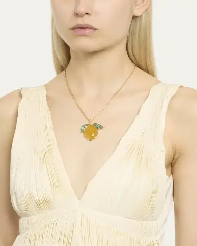 Brent Neale Yellow Opal and Green Emerald Lemon Pendant Necklace | Thumbnail 2 Brent Neale Yellow Opal and Green Emerald Lemon Pendant Necklace | Thumbnail 2