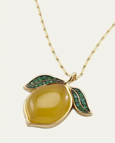 Brent Neale Yellow Opal and Green Emerald Lemon Pendant Necklace | Thumbnail 3 Brent Neale Yellow Opal and Green Emerald Lemon Pendant Necklace | Thumbnail 3