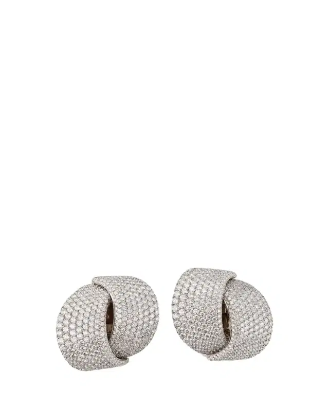 White Gold White Diamond 10.65tcw Earclips