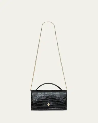 Alexander McQueen Medium Skull Croc-Embossed Top-Handle Bag | Thumbnail 8 Alexander McQueen Medium Skull Croc-Embossed Top-Handle Bag | Thumbnail 8