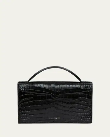 Alexander McQueen Medium Skull Croc-Embossed Top-Handle Bag | Thumbnail 10 Alexander McQueen Medium Skull Croc-Embossed Top-Handle Bag | Thumbnail 10