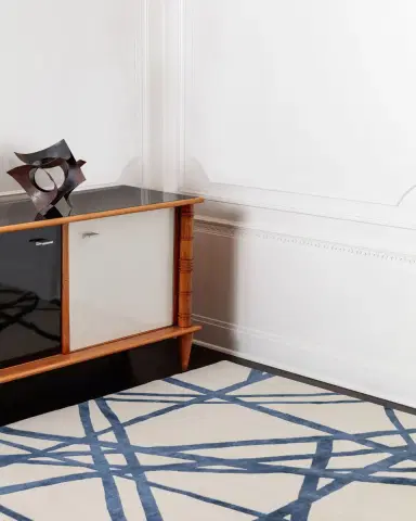 The Rug Company x Kelly Wearstler Channels Indigo Hand-Knotted Rug, 9' x 12' | Thumbnail 2