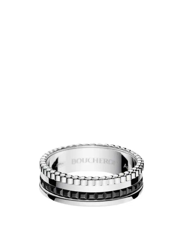 Quatre Ring in White Gold with Black PVD