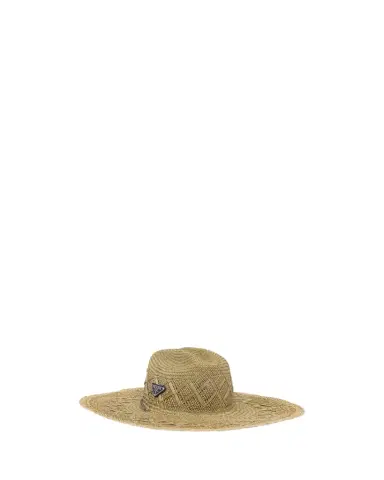 Prada Men's Triangle Logo Straw Hat | Thumbnail 1