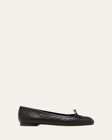 Manolo Blahnik Veralli Leather Bow Ballerina Flats | Thumbnail 2 Manolo Blahnik Veralli Leather Bow Ballerina Flats | Thumbnail 2