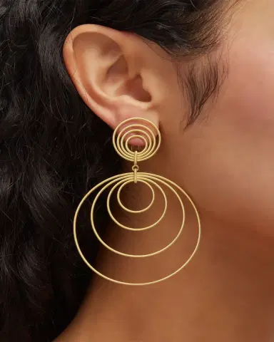 Buccellati Waikiki 18K Yellow Gold Circle Drop Earrings | Thumbnail 2