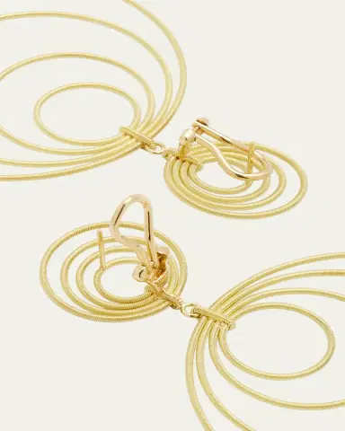 Buccellati Waikiki 18K Yellow Gold Circle Drop Earrings | Thumbnail 4