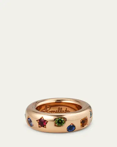 Pomellato Iconica 18k Rose Gold Slim Multi Gemstone Ring | Thumbnail 3
