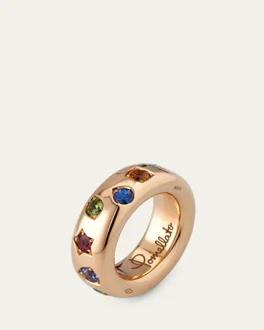 Pomellato Iconica 18k Rose Gold Slim Multi Gemstone Ring | Thumbnail 4