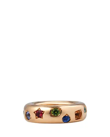 Pomellato Iconica 18k Rose Gold Slim Multi Gemstone Ring | Thumbnail 1