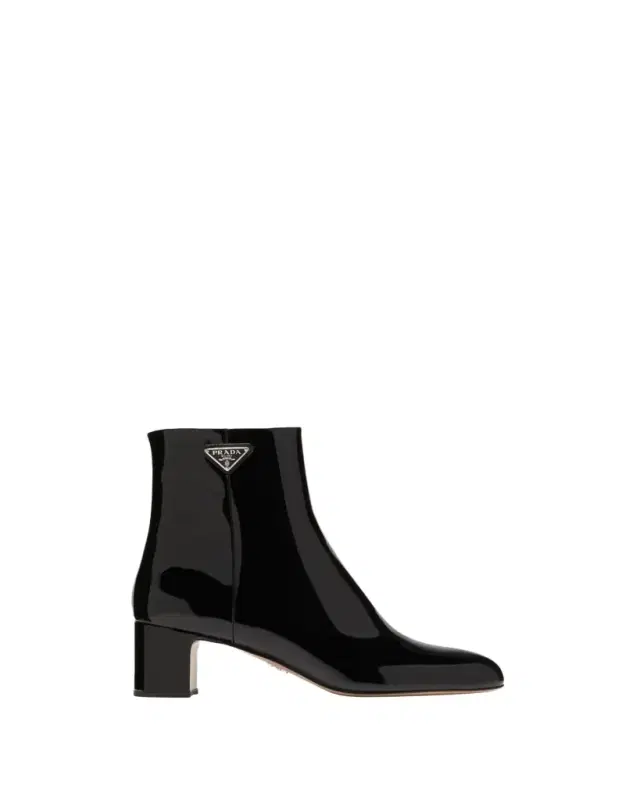 Patent Block-Heel Ankle Booties