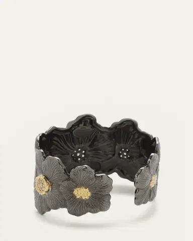 Buccellati Blossom Gardenia Cuff in Burnished Silver | Thumbnail 4