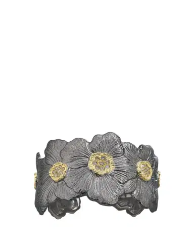 Buccellati Blossom Gardenia Cuff in Burnished Silver | Thumbnail 1