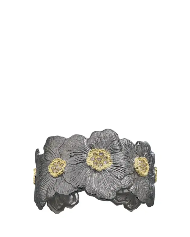 Buccellati Blossom Gardenia Cuff in Burnished Silver