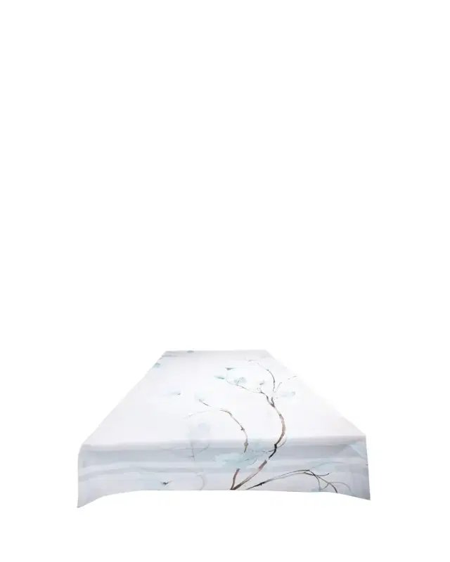 The Lino Japan Aqua Tablecloth, 71" x 144"
