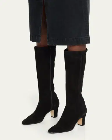 Manolo Blahnik Pitana Suede Block-Heel Knee Boots | Thumbnail 2 Manolo Blahnik Pitana Suede Block-Heel Knee Boots | Thumbnail 2