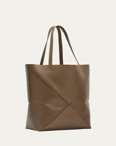 Loewe Puzzle Fold Large Tote Bag in Shiny Leather | Thumbnail 3
