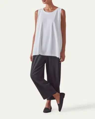 Eskandar A-Line Round-Neck Long Shell Top | Thumbnail 5