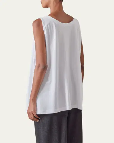 Eskandar A-Line Round-Neck Long Shell Top | Thumbnail 6