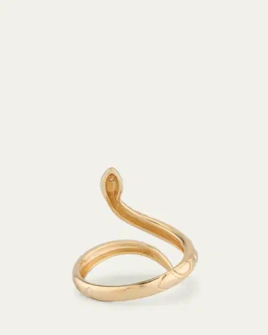 Sydney Evan 14K Yellow Gold Wrap Snake Ring with Diamonds | Thumbnail 4 Sydney Evan 14K Yellow Gold Wrap Snake Ring with Diamonds | Thumbnail 4