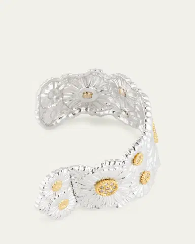Buccellati Silver and 18K Gold Daisy Blossoms Bracelet with Diamonds | Thumbnail 4