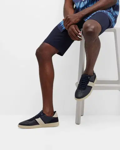 Ferragamo Men's Achille 1 Leather Low-Top Sneakers | Thumbnail 1 Ferragamo Men's Achille 1 Leather Low-Top Sneakers | Thumbnail 1