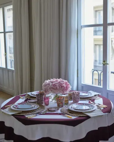 The Lino Essential Red Tablecloth, 71" Square | Thumbnail 2