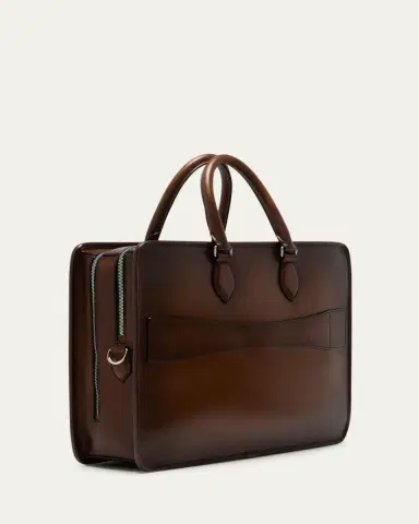 Berluti Men's Deux Jours Scritto Swipe Leather Briefcase | Thumbnail 3 Berluti Men's Deux Jours Scritto Swipe Leather Briefcase | Thumbnail 3