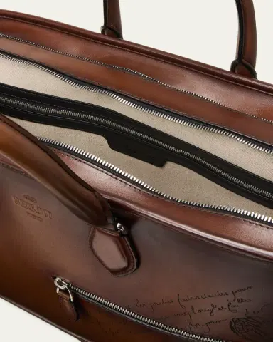 Berluti Men's Deux Jours Scritto Swipe Leather Briefcase | Thumbnail 4 Berluti Men's Deux Jours Scritto Swipe Leather Briefcase | Thumbnail 4