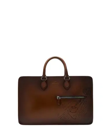 Berluti Men's Deux Jours Scritto Swipe Leather Briefcase | Thumbnail 1 Berluti Men's Deux Jours Scritto Swipe Leather Briefcase | Thumbnail 1