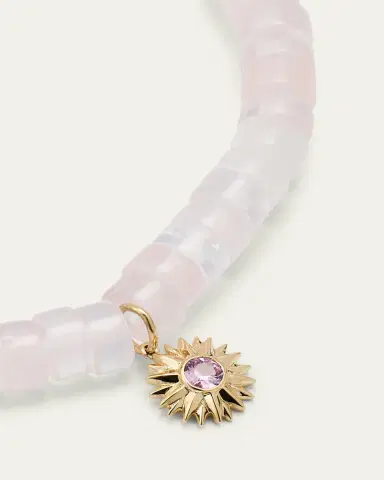 Sydney Evan 14K Yellow Gold Solar Compass Pink Sapphire Charm Bracelet | Thumbnail 2