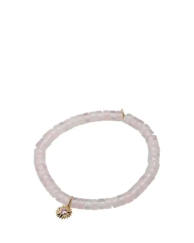 Sydney Evan 14K Yellow Gold Solar Compass Pink Sapphire Charm Bracelet