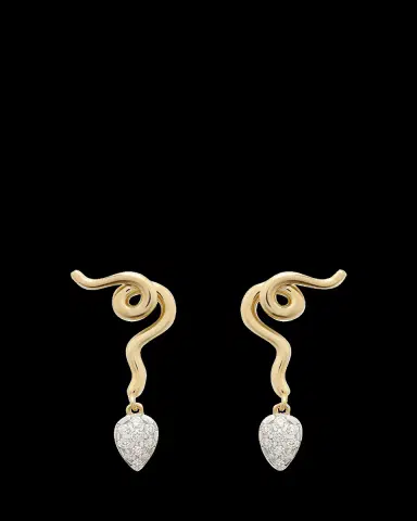 Bea Bongiasca Vine Diamond Pavé Drop Earrings | Thumbnail 2 Bea Bongiasca Vine Diamond Pavé Drop Earrings | Thumbnail 2