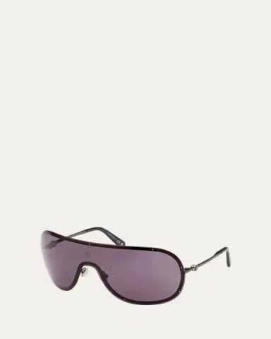 Moncler Gunmetal Logo Metal Alloy Shield Sunglasses | Thumbnail 2 Moncler Gunmetal Logo Metal Alloy Shield Sunglasses | Thumbnail 2
